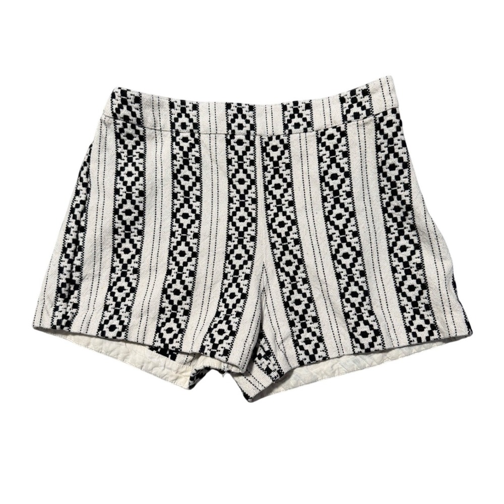 Hollister Geometric Jacquard Shorts Womens 3 Black White